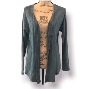 SOFT SURROUNDINGS Cardigan Waffle Knit Longline Button Up Medium